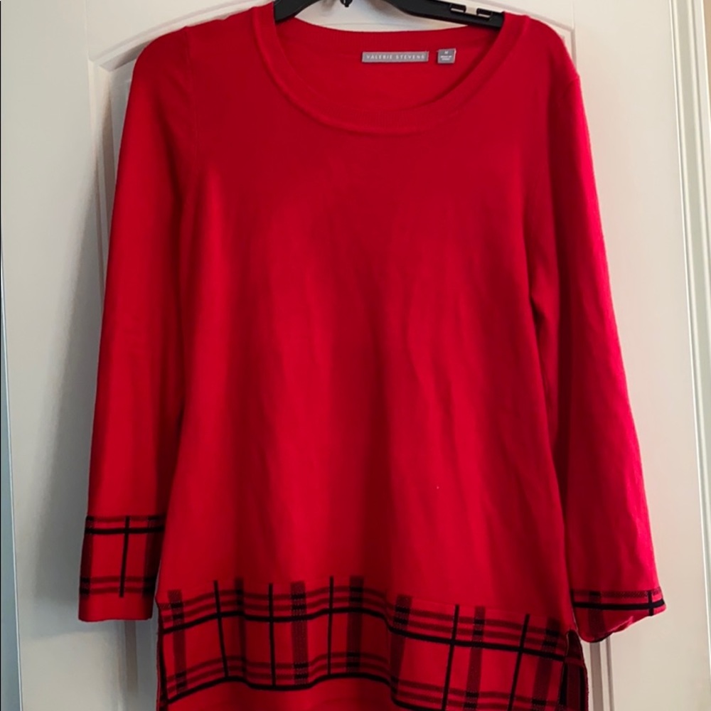 Valerie Stevens Red and Black Light Sweater/Scarf